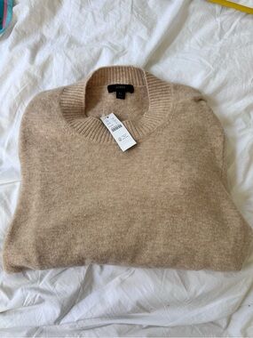 J. Crew puff shoulder women’s XL tan beige camel sweater NWT